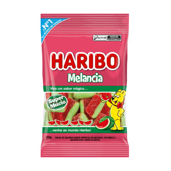 BALA GELATINA HARIBO MELANCIA COM 50G