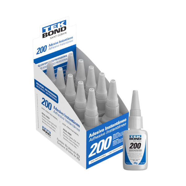 COLA TEKBOND INSTANTANEA 200 20G BICO ANTIENTUPIMENTO COM 10