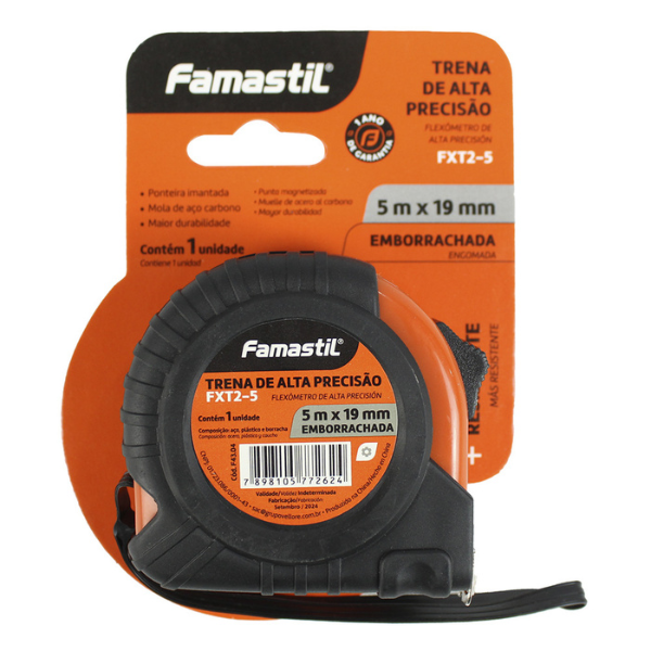 TRENA FAMASTIL COM TRAVA 5MX19MM EMBORRACHADA FXT2-5 UNIDADE