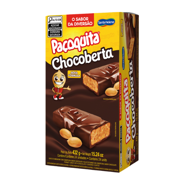 PAÇOQUITA SANTA HELENA CHOCOBERTA 18G DISPLAY COM 24 UNIDADES