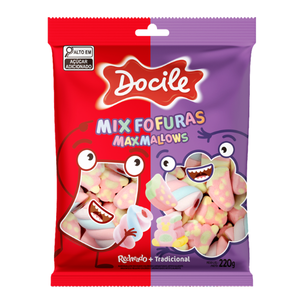 MARSHMALLOW DOCILE RECHEADO E TRADICIONAL MIX FOFURAS COM 220G