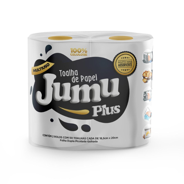 TOALHA PAPEL COZINHA JUMU PLUS 18,5X20 FOLHA DUPLA COM 2