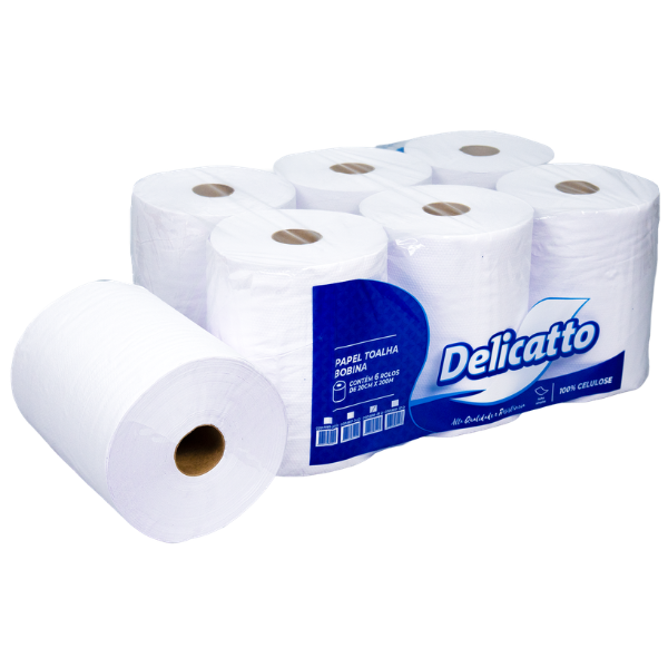 TOALHA PAPEL ROLO DELICATTO 24GR 100% CELULOSE 20X200M COM 6