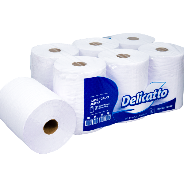 TOALHA PAPEL ROLO DELICATTO 28GR 100% CELULOSE 20X200M COM 6