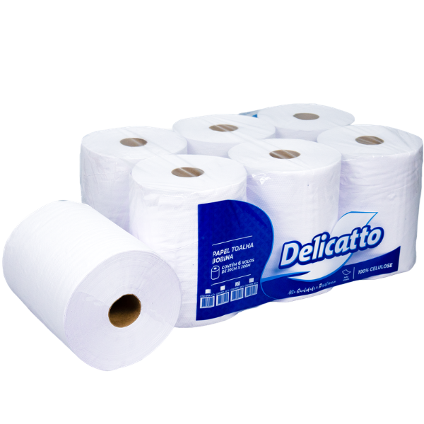 TOALHA PAPEL ROLO DELICATTO 32GR 100% CELULOSE 20X200M COM 6