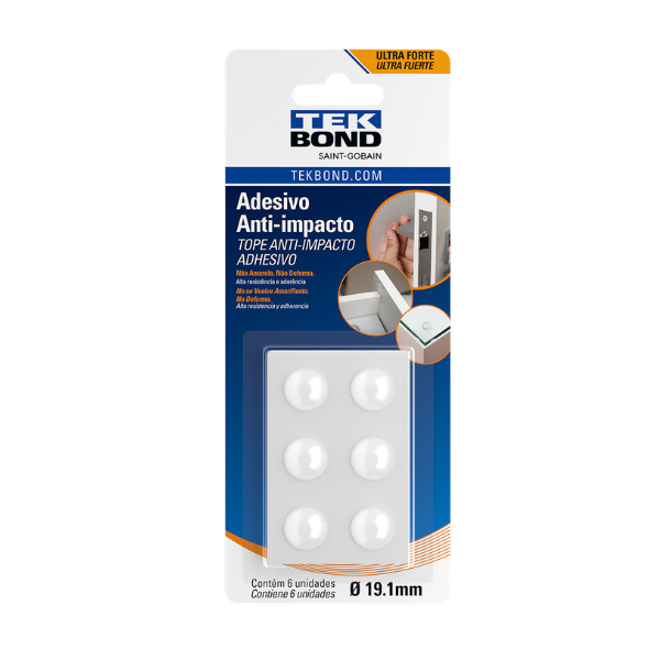 ADESIVO PROTETOR ANTI-IMPACTO TEKBOND BUMPER GOTA GG 19,1MM BLISTER COM 6 UNIDADES
