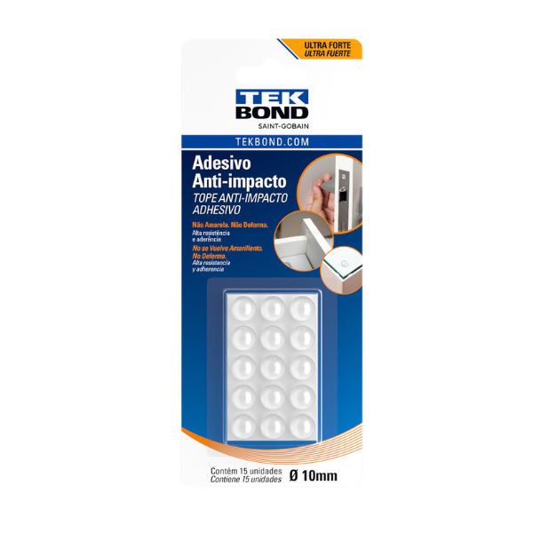 ADESIVO PROTETOR ANTI-IMPACTO TEKBOND BUMPER GOTA M 10,0MM BLISTER COM 15 UNIDADES