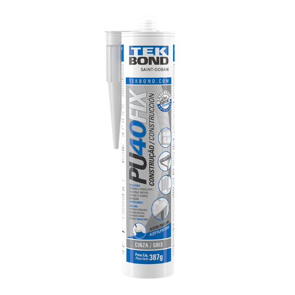 SELANTE TEKBOND PU40FIX CONSTRUÇÃO CINZA COM 387G/280ML