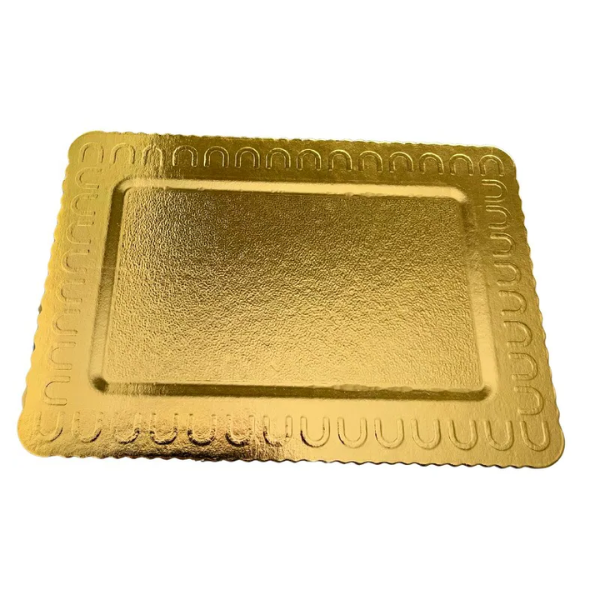 BANDEJA PAPEL CAKE BOARD I IP-CB18 RETANGULAR 18X26CM DOURADO C/50