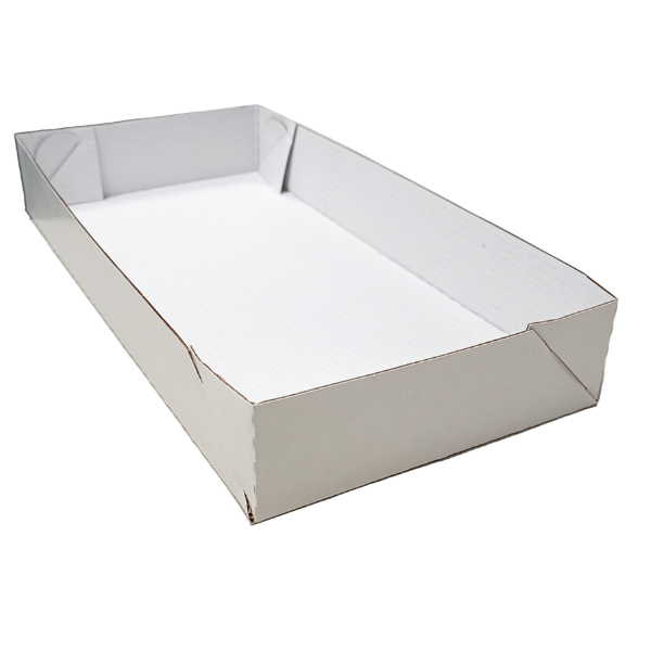 BASE CAIXA PARA SALGADO BAIXA IP-22B PEQUENA 35X17,5X5 BRANCA SEM TAMPA C/50